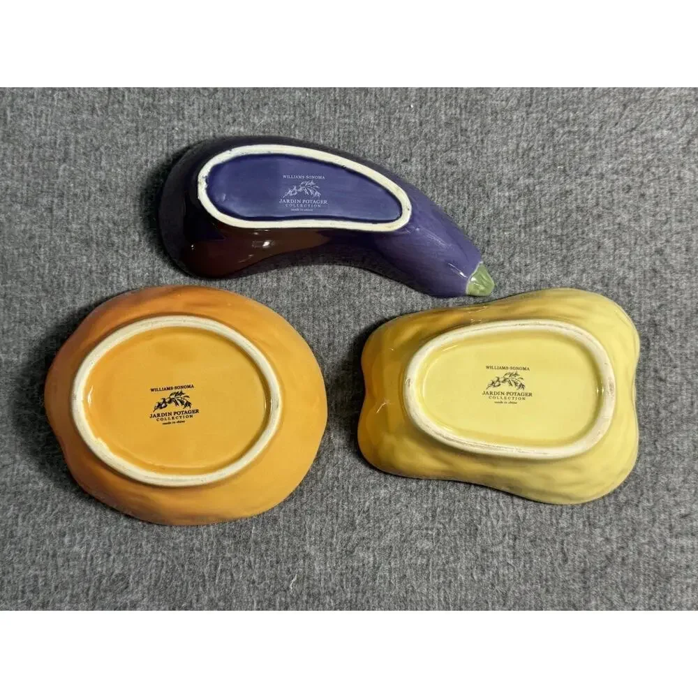 Williams Sonoma Jardin Potager Veggie Bowls - Pumpkin/Pepper/Eggplant - Set of 3